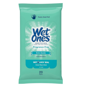 Wet Ones Sensitive Skin Hand and Face Wipes 20 Wipes