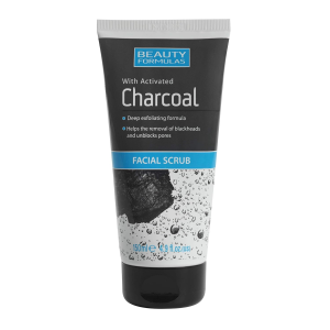 Beauty Formulas Facial Scrub with Activated Charcoal 150 ml - Detoxifying Deep Cleanse