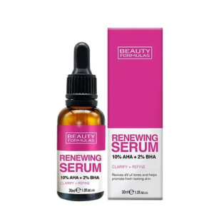 Beauty Formulas Renewing Serum 10% AHA + 2% BHA - Exfoliation, Clarity & Texture Refinement (30ml)
