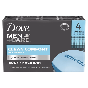 Dove Men+Care Clean Comfort Mild Formula Body + Face Bar 4x100g Bars