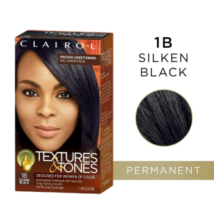 Clairol Textures & Tones Permanent Hair Color 1B Silken Black